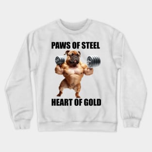 Fitness Gym Paws Of Steel Heart Of Gold Dog Lovers Funny Workout Crewneck Sweatshirt